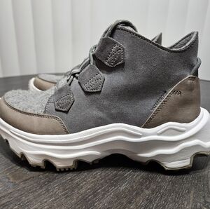 Sorel Women's Gray and Brown Suede Waterproof Hiking Boots